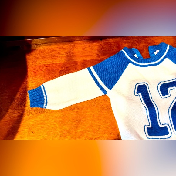 Vintage Football Sweater Number 12  Size 6 - 9 Month Old Baby - Picture 4 of 6